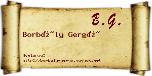 Borbély Gergő névjegykártya
